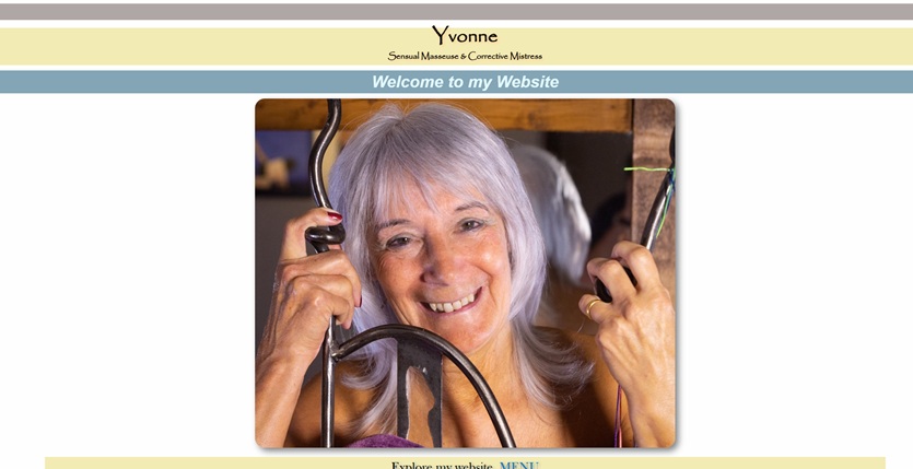A picture of the Home page of Yvonne's new website